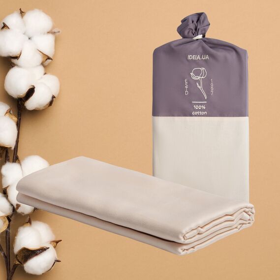 Простынь 220x240 см сатин хлопок натуральный TM IDEIA в упаковке беж v-71, фото 1 Простынь 220x240 см сатин хлопок натуральный TM IDEIA в упаковке беж v-71, фото 1