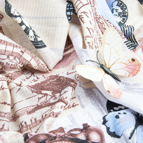 Тканина рушничкова вафельна Годинники, фото 4