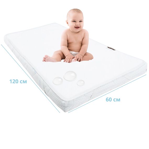 Наматрацник 2 шт водонепроникний PAPAELLA 60х120х15 см дитячий у ліжечко з бортом та резинками по кутках, непромокальний захисний, фото 8