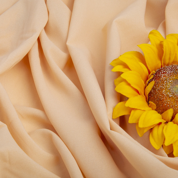 Тканина шифон Мосс креп, 145 см, 145 гр/м2 бісквіт, фото 3