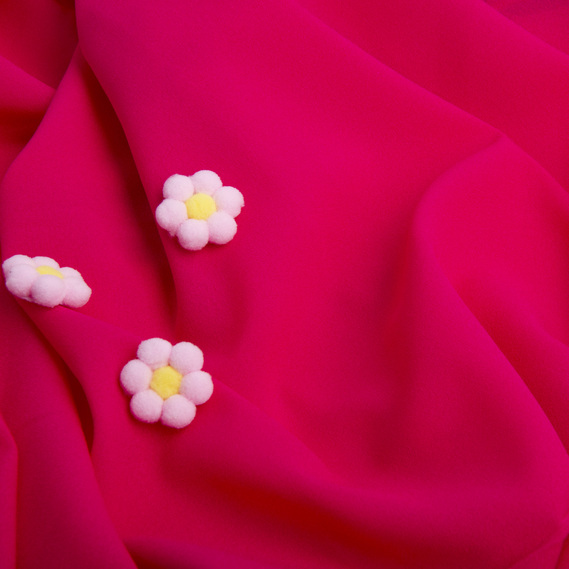 Тканина шифон Мосс креп, 145 см, 145 гр/м2 малина, фото 3