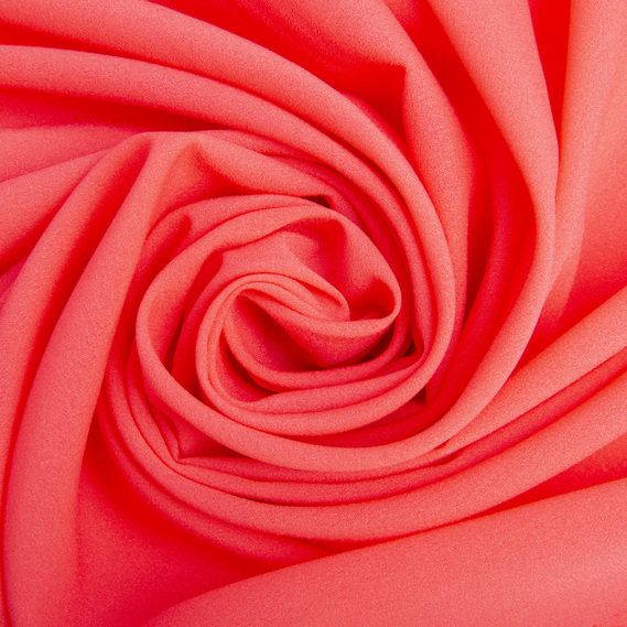 Ткань шифон Мосс креп, 145 см, 145 гр/м2 корал, фото 1 Ткань шифон Мосс креп, 145 см, 145 гр/м2 корал, фото 1