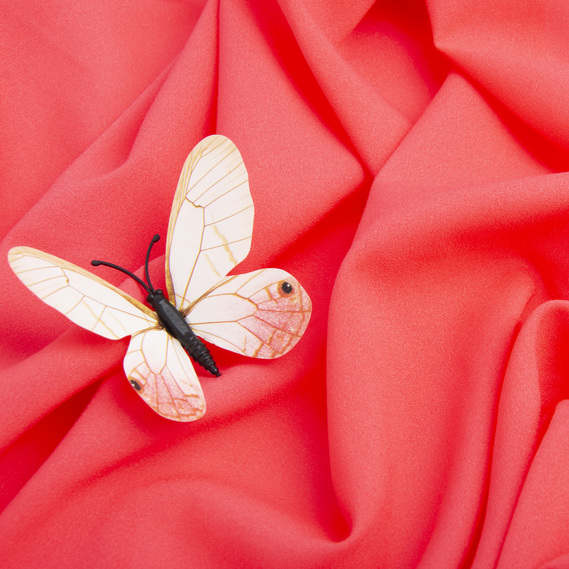 Ткань шифон Мосс креп, 145 см, 145 гр/м2 корал, фото 3 Ткань шифон Мосс креп, 145 см, 145 гр/м2 корал, фото 3