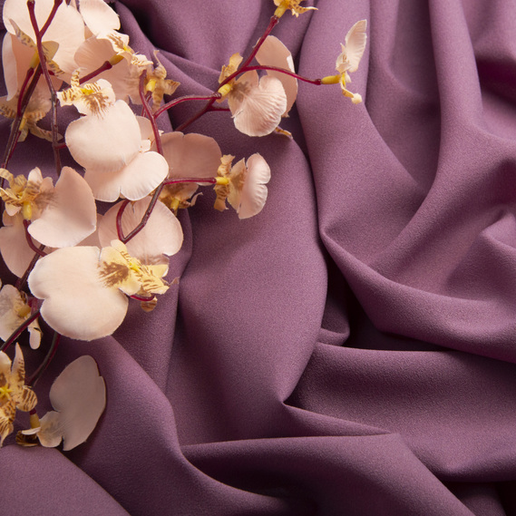 Ткань шифон Мосс креп, 145 см, 145 гр/м2 фрез ліловий, фото 3