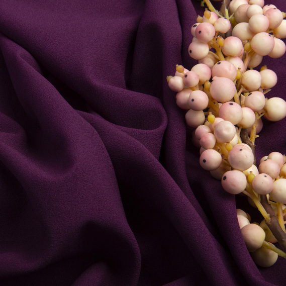 Ткань шифон Мосс креп, 145 см, 145 гр/м2 темна слива, фото 3