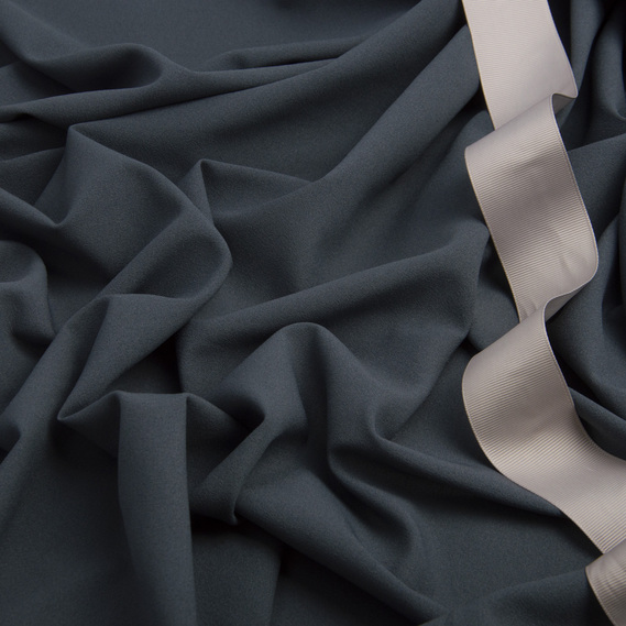 Ткань шифон Мосс креп, 145 см, 145 гр/м2 темно сірий, фото 3