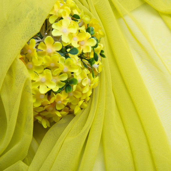 Тканина сітка стрейч м`яка однотонна V-1538 салат, фото 3