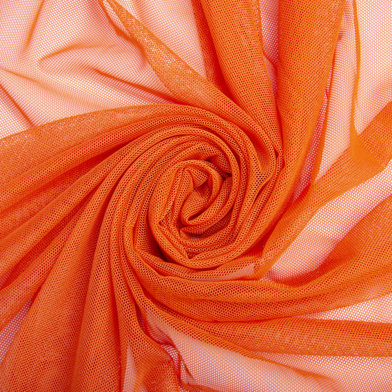 Soft, solid-colored stretch mesh fabric V-1500 помаранч, фото 1