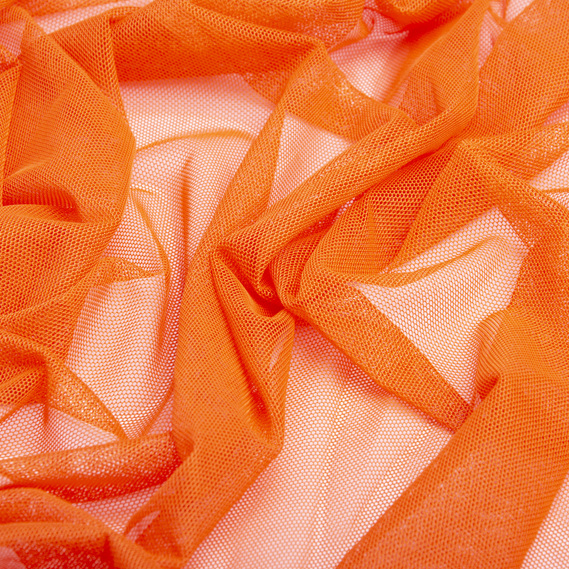 Soft, solid-colored stretch mesh fabric V-1500 помаранч, фото 2