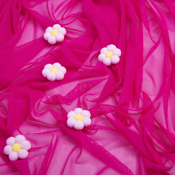 Ткань сетка стрейч мягкая однотонная V-1270 малина, фото 3