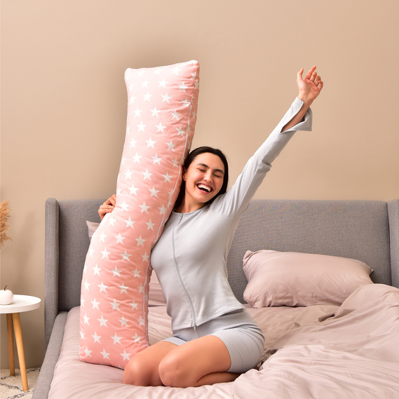 Наволочка для подушки S-Form IDEIA 40х130 см з блискавкою бязь бавовна натуральна пудра, фото 7