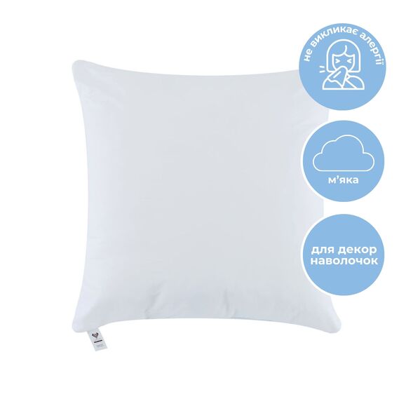Подушка NORDIC CLASSIC 45х45 см IDEIA антиаллергенное волокно біла, фото 12