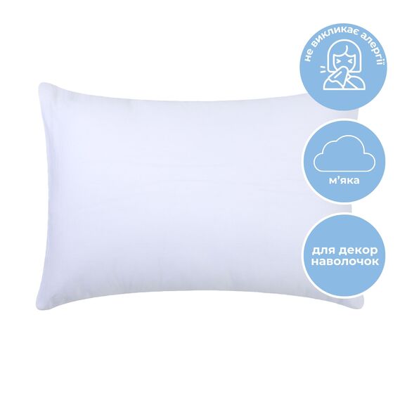 Pillow NORDIC CLASSIC 40х60 IDEIA anti-allergenic fiber біла, фото 11