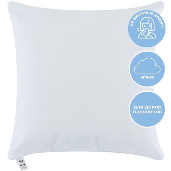 Pillow NORDIC CLASSIC 60х60 IDEIA anti-allergenic fiber білий, фото 10