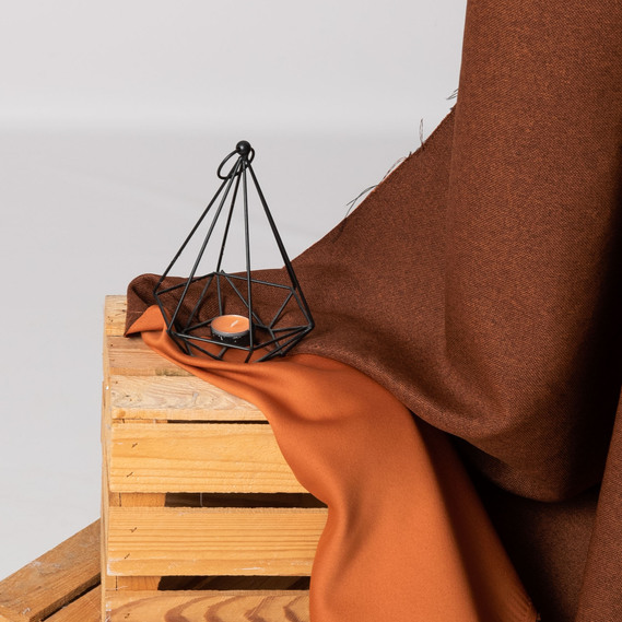 Тканина портьєрна однотонна Блекаут Oreo, шторна тканина, тканина для штор, штори, портьєри, гардіни, тканина для гардин V-134 теракот, фото 3