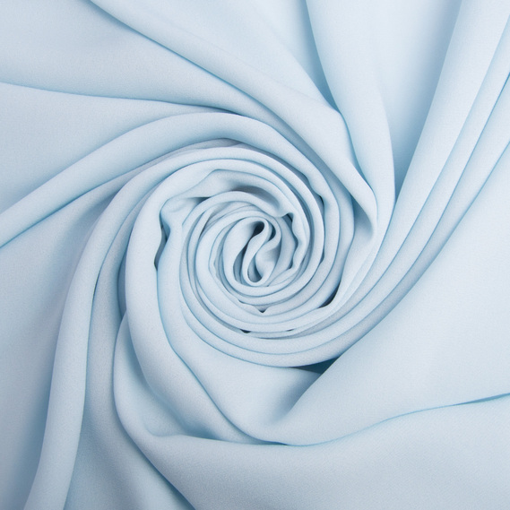 Ткань шифон креп 150 см 140 гр/м2 легкая, воздушная, матовая, для платьев, юбок, блуз, детской одежды блакитний , фото 1