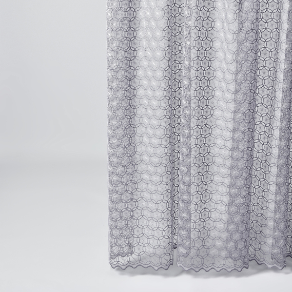 Тканина тюль сітка з вишивкою Куля V-т/синій, фото 2 Тканина тюль сітка з вишивкою Куля V-т/синій, фото 2