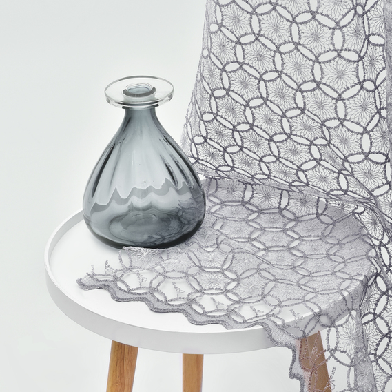 Тканина тюль сітка з вишивкою Куля V-т/синій, фото 5 Тканина тюль сітка з вишивкою Куля V-т/синій, фото 5