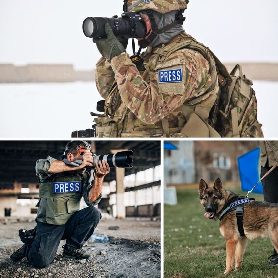 Набор шевронов 3 шт на липучке Пресса 8х25, 2,5х11,5 та 5х9 см для журналистов и медиа, фото 2