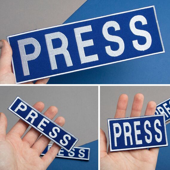 Набор шевронов 3 шт на липучке Пресса 8х25, 2,5х11,5 та 5х9 см для журналистов и медиа, фото 3
