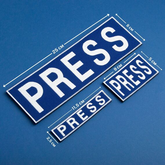 Набор шевронов 3 шт на липучке Пресса 8х25, 2,5х11,5 та 5х9 см для журналистов и медиа, фото 4