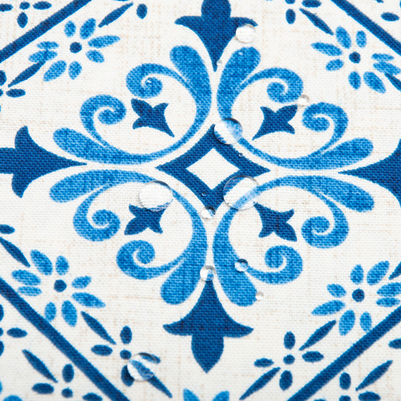 Тканина декоративна Версаль бавовна з водовідштовхувальним просоченням, для скатертин, штор, декору V-001 джинс, фото 3