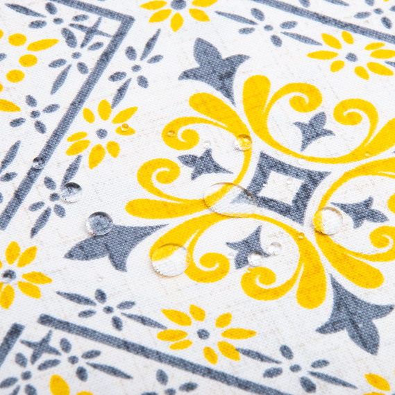 Тканина декоративна Версаль бавовна з водовідштовхувальним просоченням, для скатертин, штор, декору V-004 жовтий, фото 3