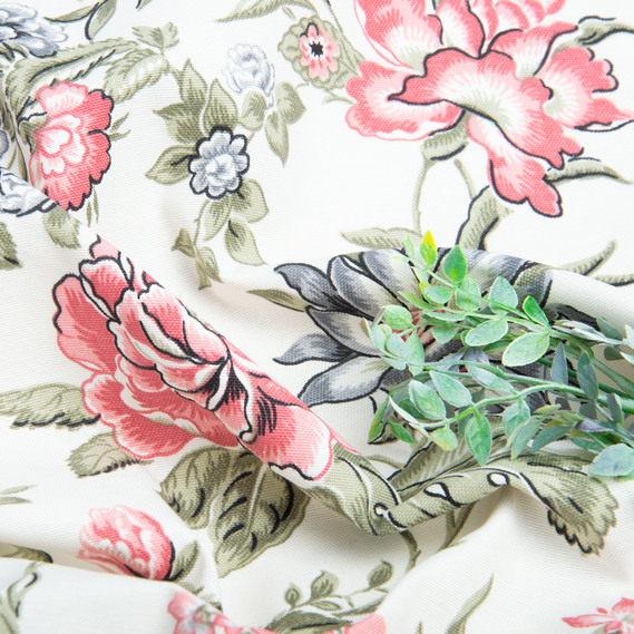 Тканина декоративна Жастін бавовна з водовідштовхувальним просоченням, для скатертин, штор, декору V-003 рожева, фото 4