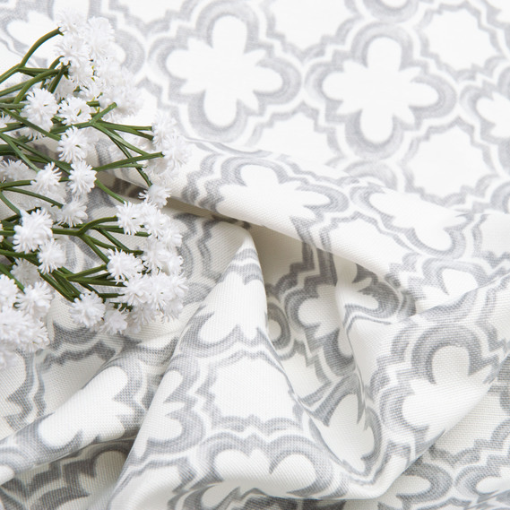 Decorative fabric Premier Puzzle Flower with water-repellent impregnation V-006 сіра, фото 4