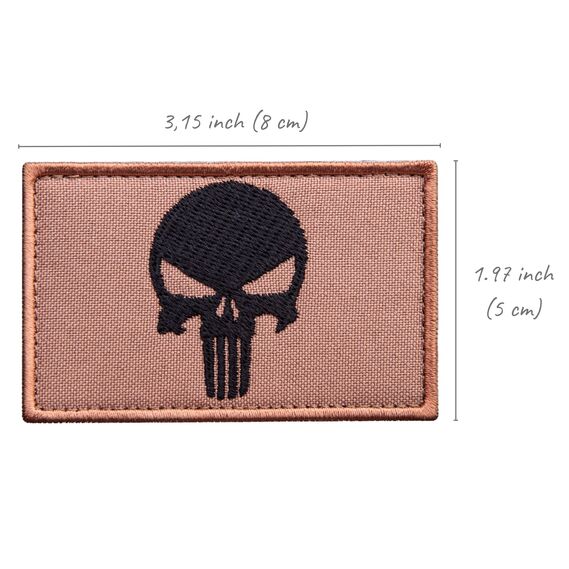 Набор шевронов 2шт с липучкой PUNISHER Череп Каратель кемэл, вышитый патч 5х8 см, фото 8 Набор шевронов 2шт с липучкой PUNISHER Череп Каратель кемэл, вышитый патч 5х8 см, фото 8