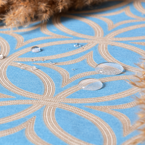 Скатертина з водовідштовхувальним просоченням IDEIA 140х170 см бавовна візерунок бірюза V-25, фото 3