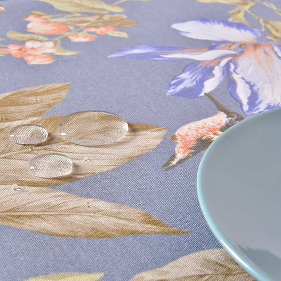Скатертина з водовідштовхувальним просоченням IDEIA 140х170 см бавовна колібрі джинс, фото 5