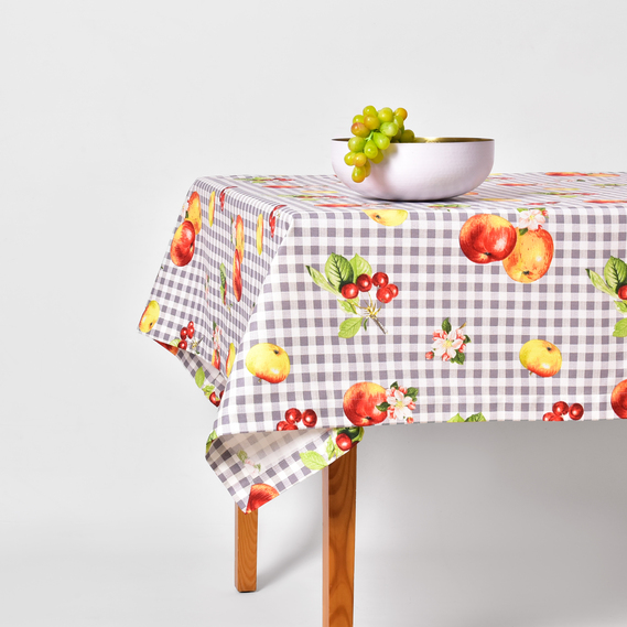 Скатертина з водовідштовхувальним просоченням IDEIA 140х170 см бавовна яблука, фото 1