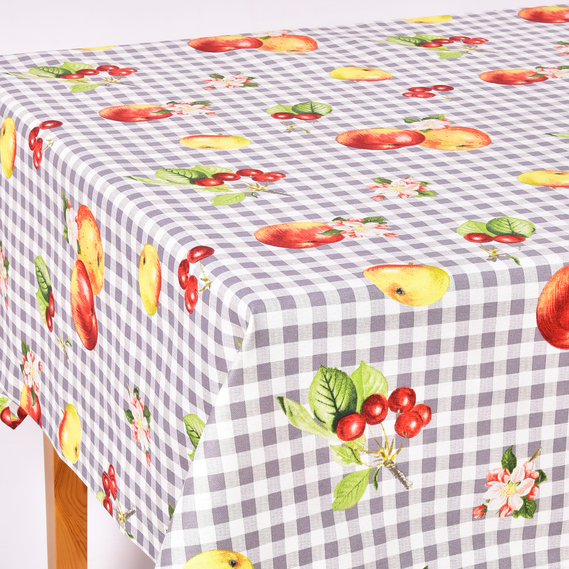 Скатертина з водовідштовхувальним просоченням IDEIA 140х170 см бавовна яблука, фото 4