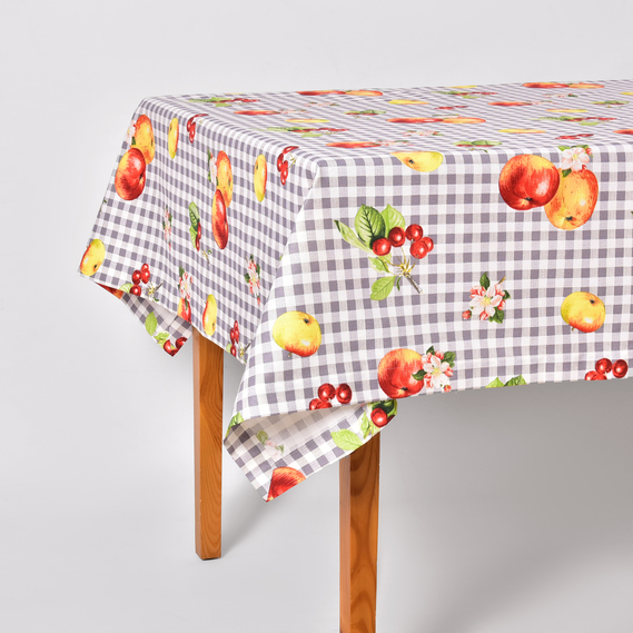 Скатертина з водовідштовхувальним просоченням IDEIA 140х170 см бавовна яблука, фото 5