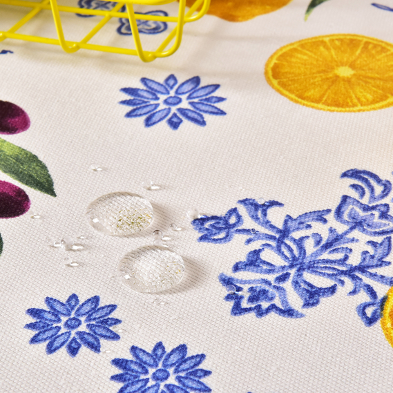 Скатертина з водовідштовхувальним просоченням IDEIA 140х170 см бавовна лимони та оливки, фото 2