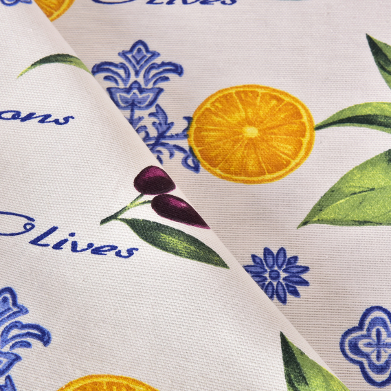 Скатертина з водовідштовхувальним просоченням IDEIA 140х170 см бавовна лимони та оливки, фото 3