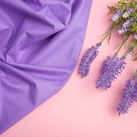 Тканина бязь ранфорс для постільної білизни, бавовна 130 гр/м2, 240 см V-35 т/бузок, фото 3