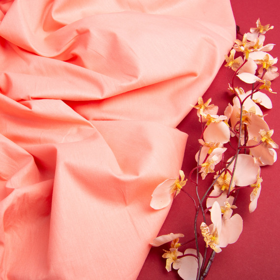 Тканина бязь ранфорс для постільної білизни, бавовна 130 гр/м2, 240 см V-115 корал, фото 3