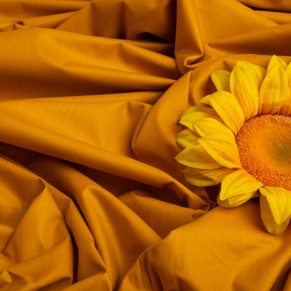 Ткань бязь ранфорс для постельного белья, хлопок 130 гр/м2, 240 см V-99 гірчиця, фото 3