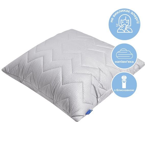 Pillow NORDIC COMFORT+ IDEIA 70х70 cm with quilted zippered cover  сіра, фото 1
