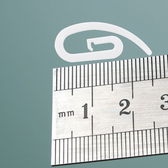 Крючки для штор, тюля и карнизов Сигма 100 шт пластик білий, фото 4