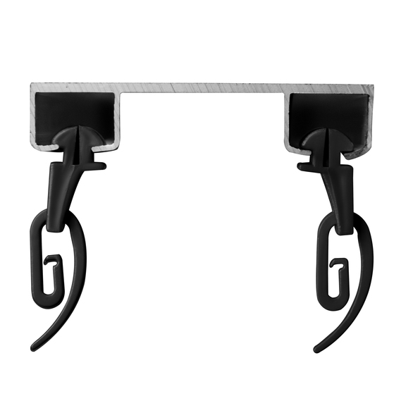 Sigma Curtain Hooks, 100 pcs, with Slider for Profile Rod чорний, фото 5