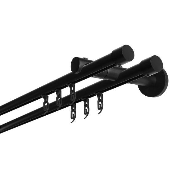 IDEIA Double Row Profile Curtain Rod 200 cm 19 mm Black Fully Equipped, фото 1 IDEIA Double Row Profile Curtain Rod 200 cm 19 mm Black Fully Equipped, фото 1