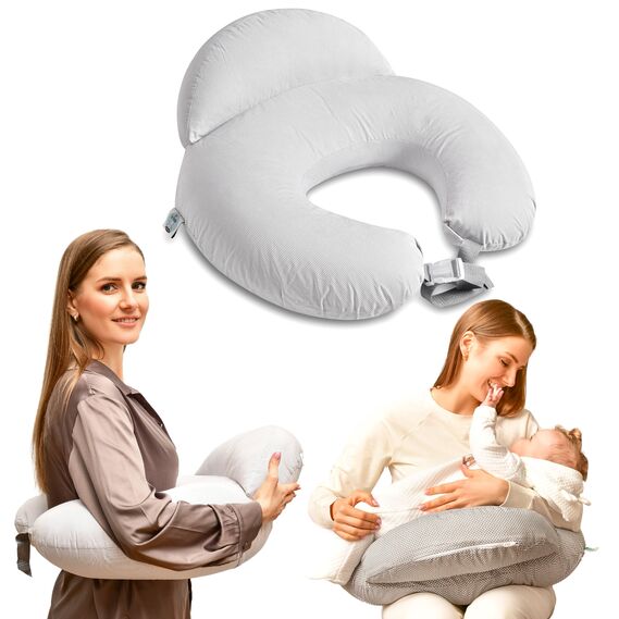 Feeding Pillow "Couch" 60x70x16 cm cotton hypoallergenic fiber смужка сіра, фото 1