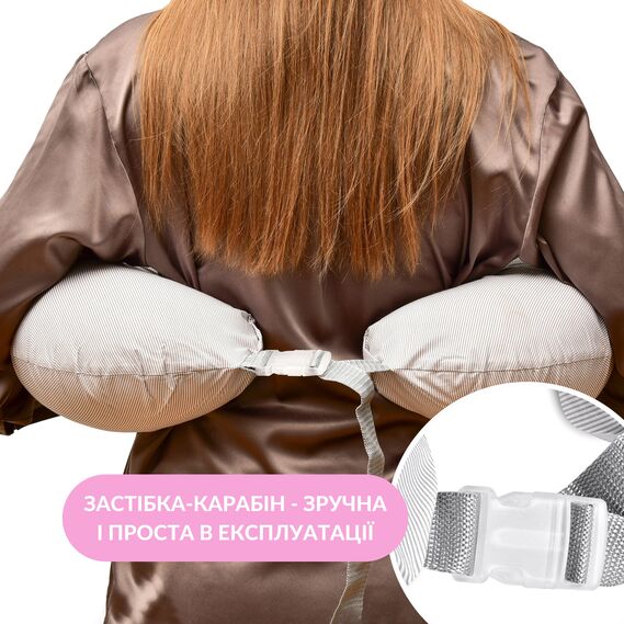 Feeding Pillow "Couch" 60x70x16 cm cotton hypoallergenic fiber смужка сіра, фото 6