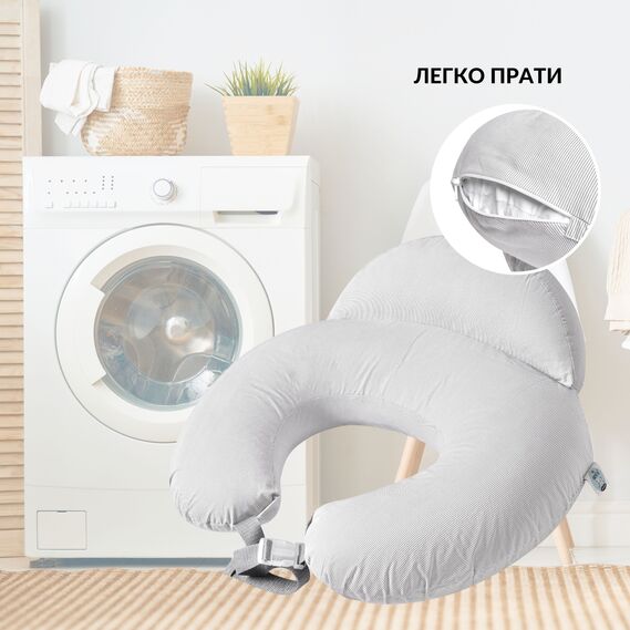 Feeding Pillow "Couch" 60x70x16 cm cotton hypoallergenic fiber смужка сіра, фото 11