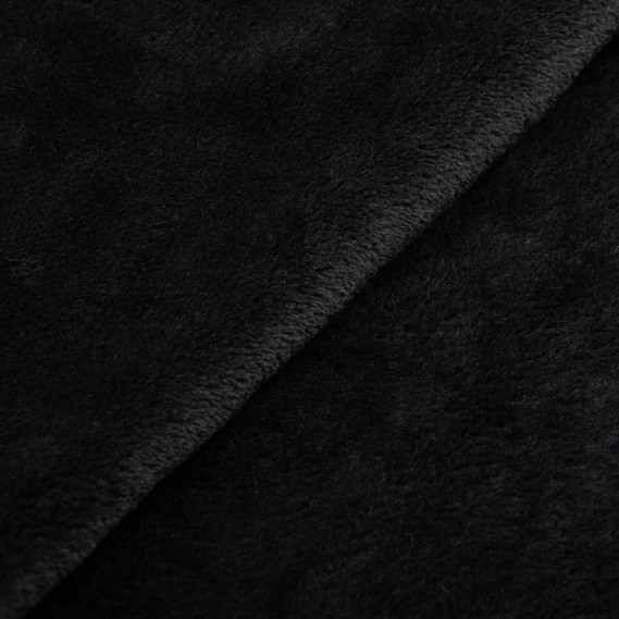 Ткань махровое полотно Велсофт, мягкая ткань для пледов, халатов, пижам, покрывал чорне , фото 3