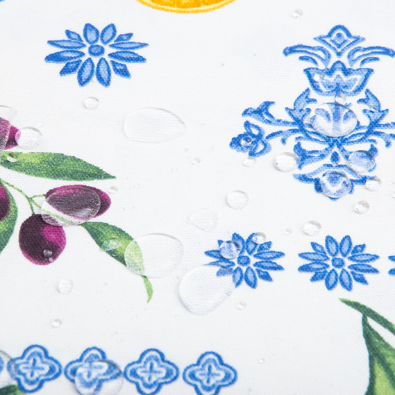 Тканина декоративна Прем`єр Лимони та оливки з водовідштовхувальним просоченням біла, фото 3 Тканина декоративна Прем`єр Лимони та оливки з водовідштовхувальним просоченням біла, фото 3