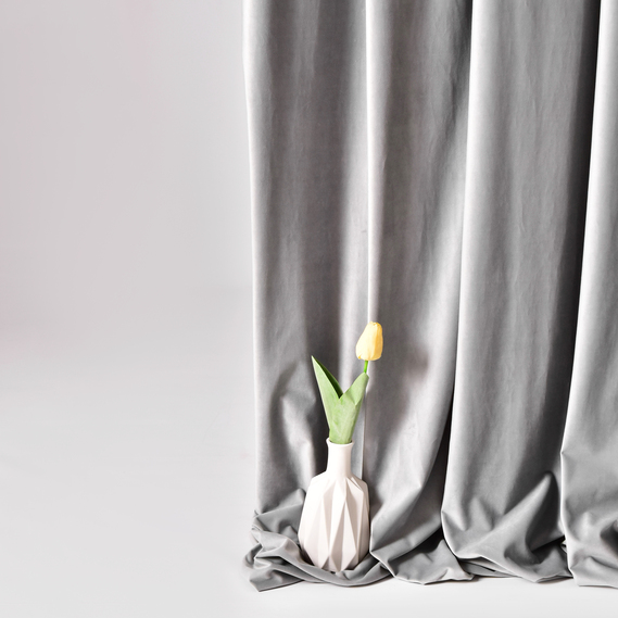 Ткань портьерная однотонная Бархат. 295 см, 365 гр/м2, шторная ткань, ткань для штор, шторы, портьеры, гардины, ткань гардинная V-68 попіл, фото 1